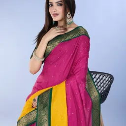 Mitera Woven Design Zari Pure Silk Saree-image-19