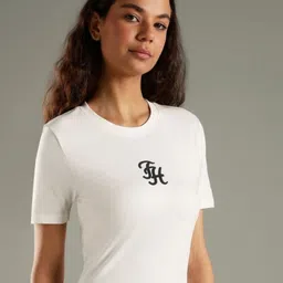 Tommy Hilfiger Brand Logo Printed Round Neck Slim Fit Cotton T-shirt-picture-38