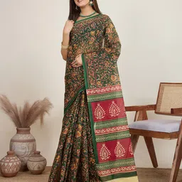 SHANVIKA Ethnic Motifs Pure Cotton Saree-image-79