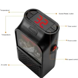 ozoy Electric Room Heater LED Display Adjustable Timer for Home,office Room Heater Fan Room Heater image 3