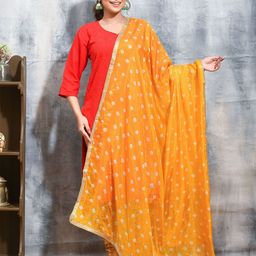 swatika Printed Bandhani Dupatta with Gotta Patti-49