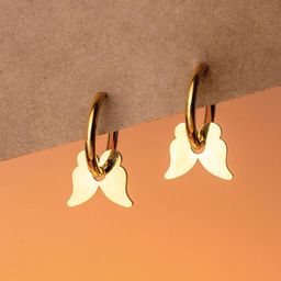Maasha Stainless Steel Butterfly Shaped Hoop Earrings-image-45