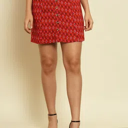 BAESD Women Geometric PrintedA-Line Mini Skirt-image-20