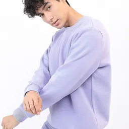 Mast & Harbour Men Solid Oversized Cotton Anti Odour Sweatshirt-image-38