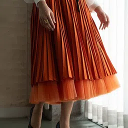 UNRUSH A-Line Midi Skirt-12