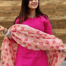 Anni Designer Embroidered Regular Thread Work Kurta with Trousers & With Dupatta image 4
