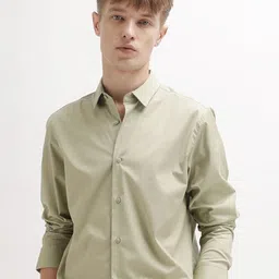 The Collection India Slim powell Moss Slim Fit Cotton Formal Shirt-picture-15