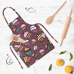 ArtzFolio Mauve & Pink Printed Cotton Apron-image-13