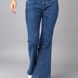 M MODDY Women Bootcut Mid-Rise Low Distress Light Fade Jeans-image-89