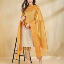 Fabindia Cotton Silk Dupatta With Zari-picture-12