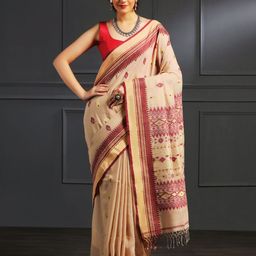 ADITRI Woven Design Pure Cotton Handloom Khadi Saree-33