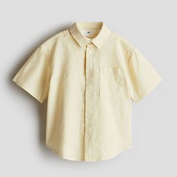 H&M Short-Sleeved Linen-Blend Shirt-image-89