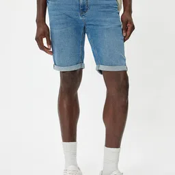 Koton Men Printed Denim Shorts-image-8