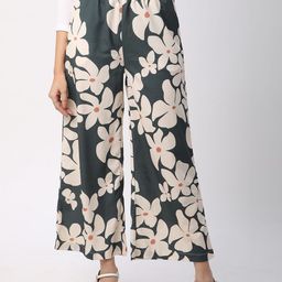 Mystere Paris Women Floral Printed Wide-Leg Fit Palazzos-image-30