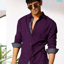 Moda Rapido Men Pack Of 2 Standard Fit Spread Collar Solid Cotton Casual Shirts-image-92