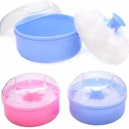 Baby Powder Puff Box Case, Blue-8
