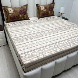 Pure Decor lifestyle Brown Ethnic Motifs Printed 260 TC King Bedsheet Set 2.74 m x 2.74 m-image-87