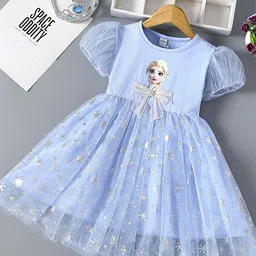 YK Girls Floral Gathered or Pleated Round Neck Fit & Flare Dress-picture-17