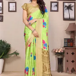 KALINI Floral Silk Blend Half and Half Saree-image-83