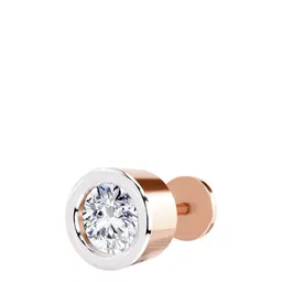 Sparkles Diamond 0.50 Carat Round Shape Bezel Soilitaire Diamond Nose Pin 14K Rose Gold-image-24
