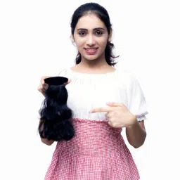 10 Inch Wavy Clip in Ponytail |Natural Black|Washable Hair Extension-13