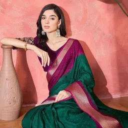 Sangria Tie and Dye Beads and Stones Pure Chiffon Saree-28