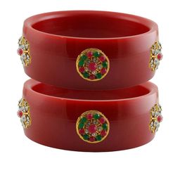 Vidhya Kangan Red Plastic Bangles-image-62