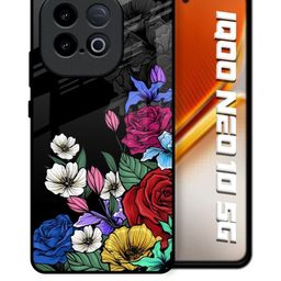 QRIOH Floral Printed iQOO Neo 10 5G Glass Back Case Mobile Accessories-picture-27