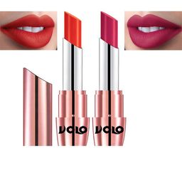 VOLO Set Of 2 Creme Matte Lipstick-3.5 g Each-639-Coral 644-Passion Pink-10