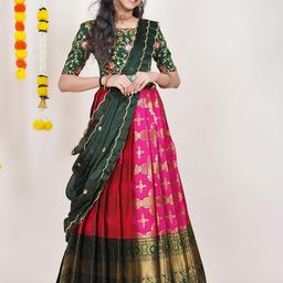 Fabcartz Women Embroidered Semi-Stitched Lehenga & Unstitched Blouse With Dupatta-picture-10