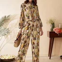 Anouk Printed Long Sleeves Shirt & Trouser Co-Ords-image-42