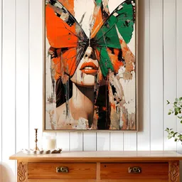 Art Street Brown & Green Butterfly Canvas Wall Art-image-44
