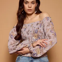 Kibo Women Floral Printed Off-Shoulder Top-picture-15