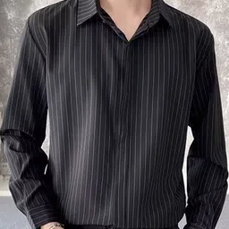 StyleCast Men Spread Collar Vertical Striped Casual Shirt-image-81