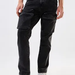 SPYKAR Men Cotton Mid-Rise Light Fade Relaxed Fit Cargo Styles Jeans-image-81