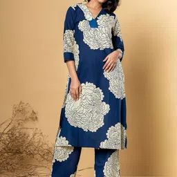 Readiprint Women Floral Printed Regular Pure Cotton Kurta with Palazzos-52