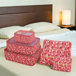 Kuber Industries 6 Pcs Printed Foldable Travel Pouch with Zip-43