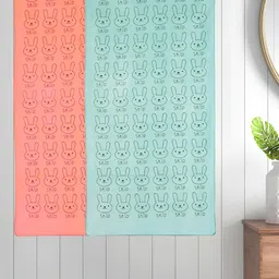 Myntra Elegant Homes Blue & Orange 2 Printed Cotton 300 GSM Bath Towel-picture-12