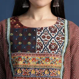RAJMANDIRFABRICS Ethnic Motifs Printed Sequinned Pure Cotton Kurta With Trouser & Dupatta image 5