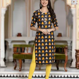 Moda Rapido Selection Of 2 Geometric Printed Round Neck Straight Kurta-image-30