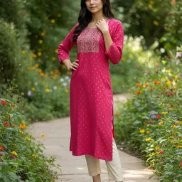 Rangita Floral Embroidered Zari Straight Kurta-picture-31