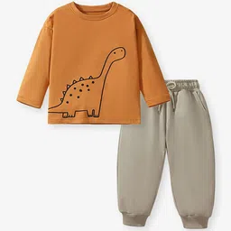 JC SPARKLE Boys Animal Printed Drop Shoulders Pure Cotton Sweatshirt With Joggers-image-56