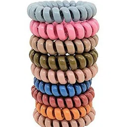 DN Creation Assorted Set of 6 Spiral Elastic Ponytail Holders image 2