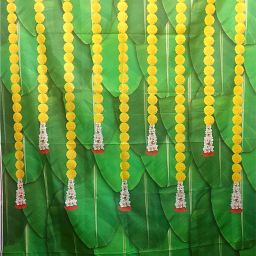Backdrop decoration cloth for pooja- Big Banana and Leaf design Festival Decoration Tapestry-image-13