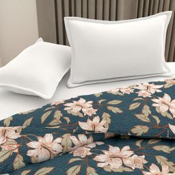 Pure Decor Blue & Blue Floral Microfiber AC Room 380 GSM Double Bed Comforter-image-21