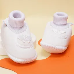 NESKA MODA 3 To 12 Months Infants Soft Cotton Cute Butterfly Face Plain Booties-66
