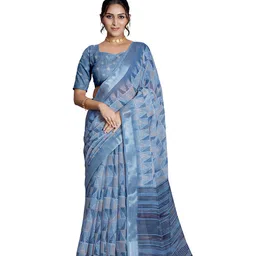 NIRMAL CREATION Abstract Printed Zari Saree image 2