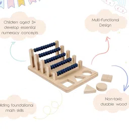 LITTLE GINNIE Kids Wooden Abacus Counting Addition Subtraction Calculation Shelf image 5