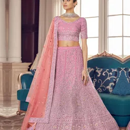 Fusionic Embroidered Semi-Stitched Lehenga & Unstitched Blouse With Dupatta-10