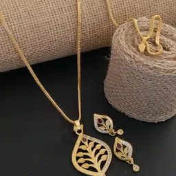V.K.PAYAL.JEWELLERY Gold-Plated Agate Stones-Studded Jewellery Set-picture-5